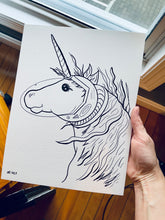 Load image into Gallery viewer, Unicorn coloring page!
