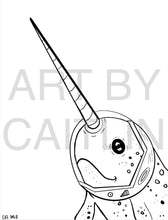 Load image into Gallery viewer, Narwhal coloring page!

