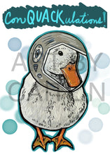 Load image into Gallery viewer, Space Duck card!
