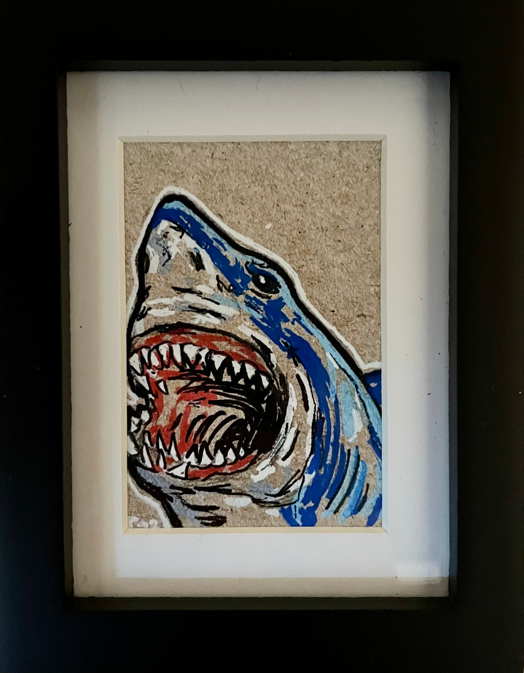 Shark mini framed print