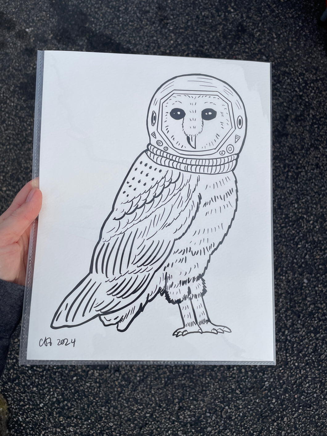 Space owl coloring page!