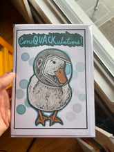 Load image into Gallery viewer, Space Duck card!
