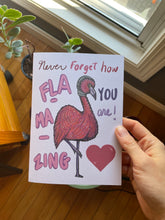 Load image into Gallery viewer, Flamingo card!
