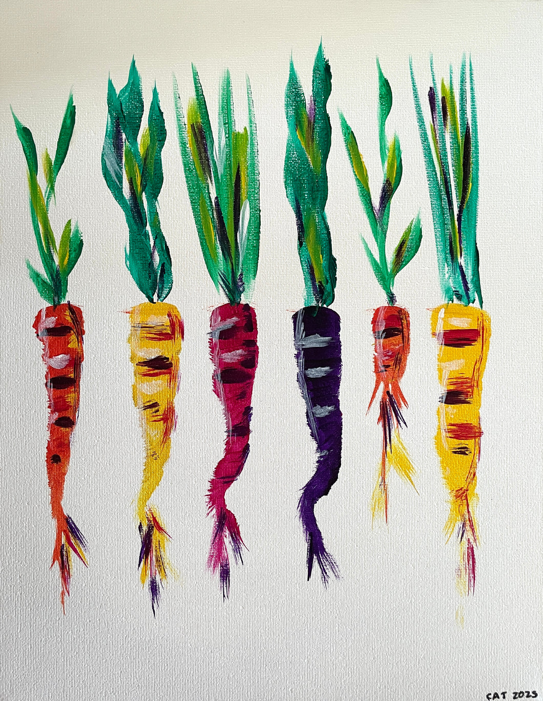 Colorful carrots 9x12 (v)