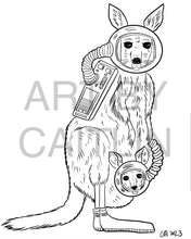 Load image into Gallery viewer, Kangaroo coloring page!
