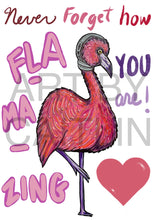 Load image into Gallery viewer, Flamingo card!
