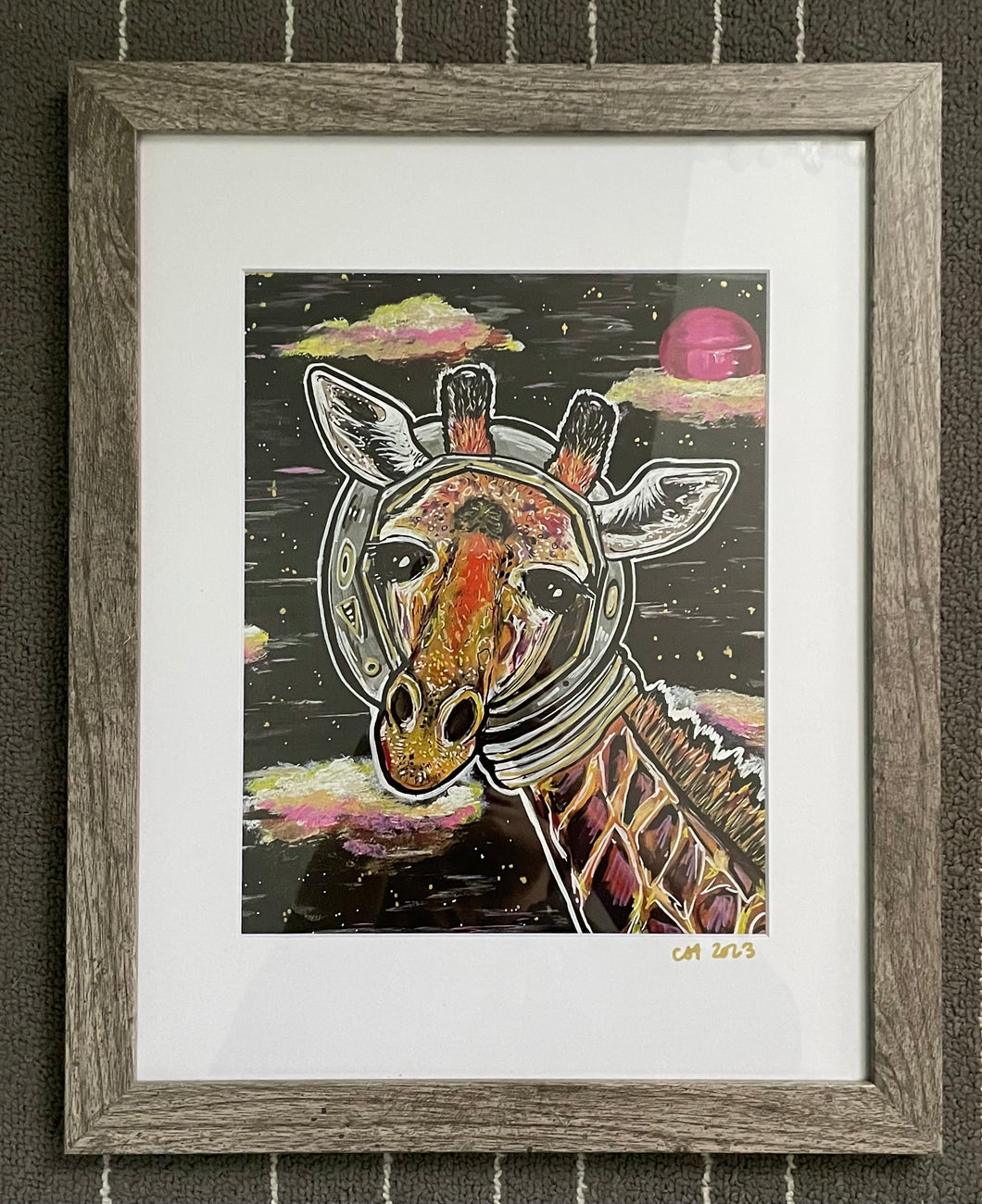 Limited Edition framed Giraffe print