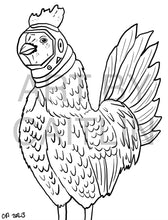 Load image into Gallery viewer, Rooster coloring page!
