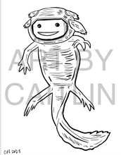 Load image into Gallery viewer, Baby Axolotl coloring page!

