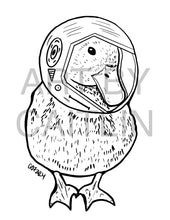 Load image into Gallery viewer, Space duck coloring page!
