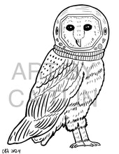 Load image into Gallery viewer, Space owl coloring page!
