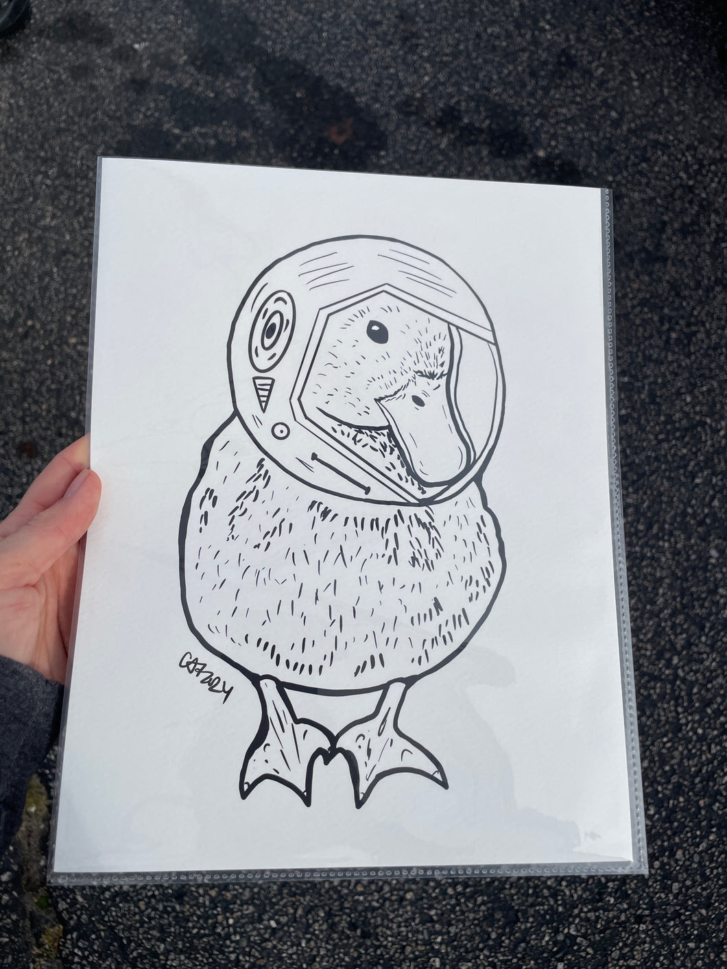 Space duck coloring page!