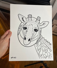 Load image into Gallery viewer, Giraffe coloring page!
