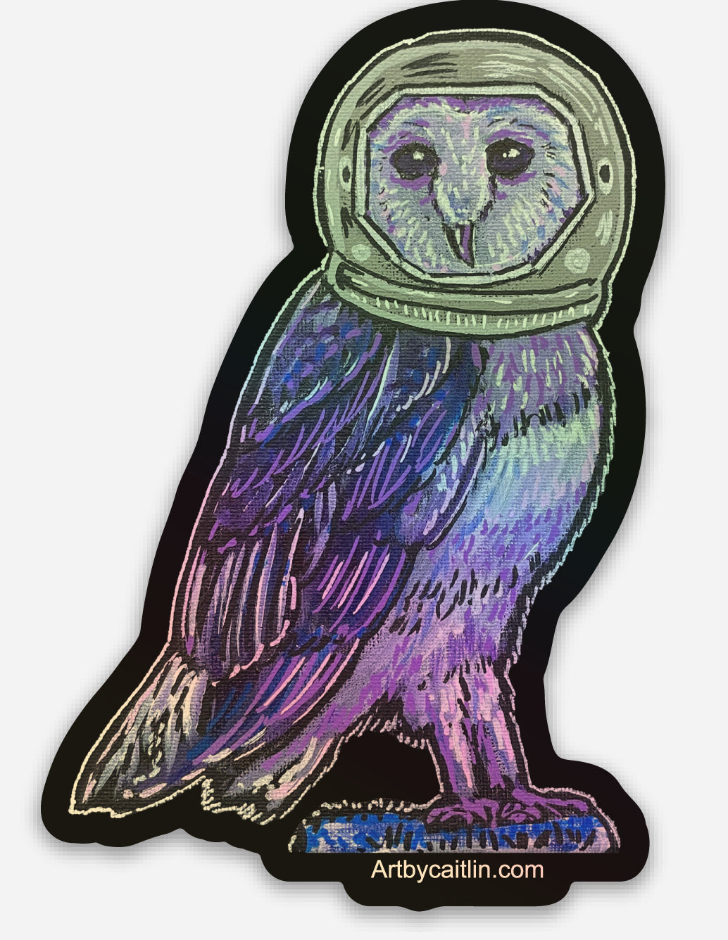 Space owl sticker