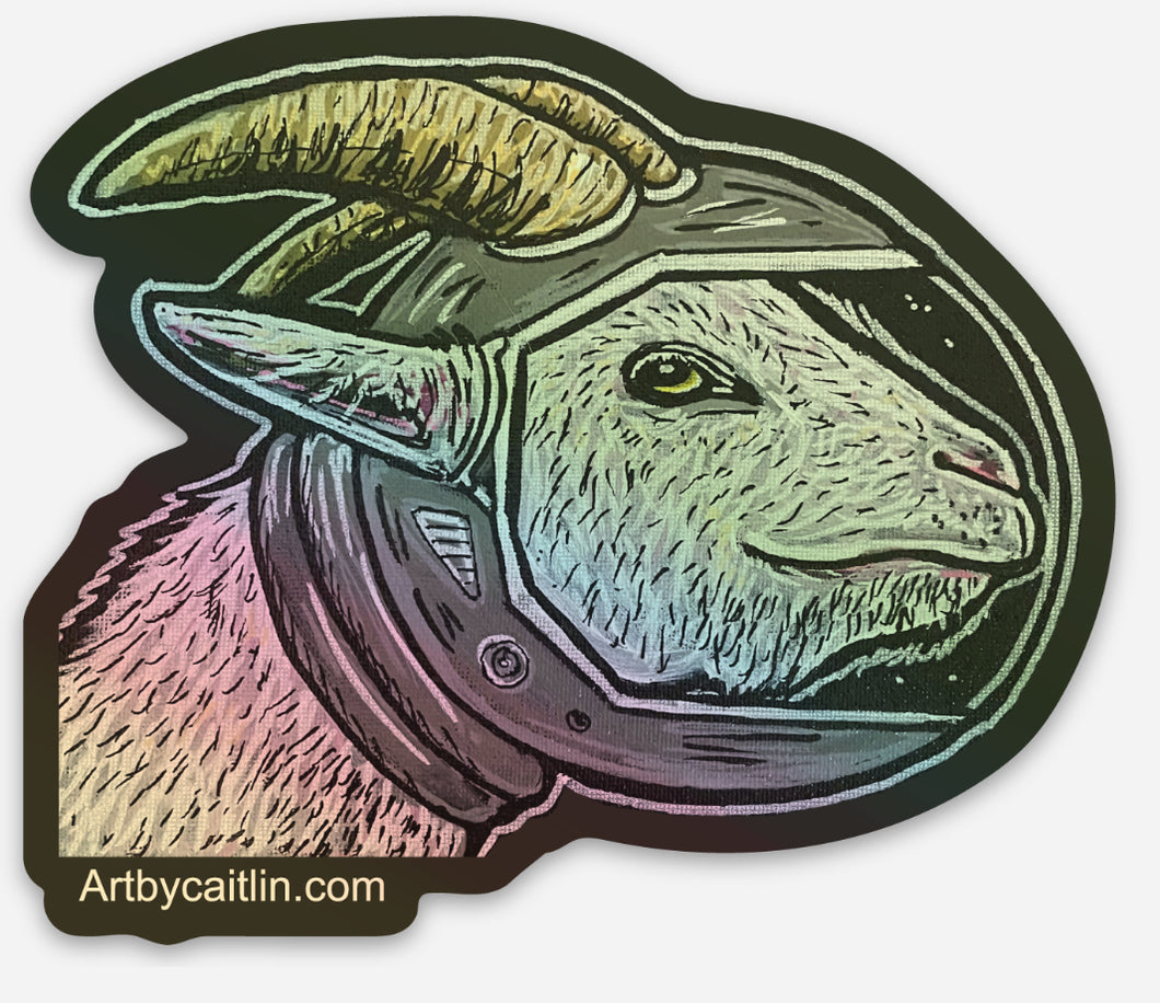 Space goat sticker