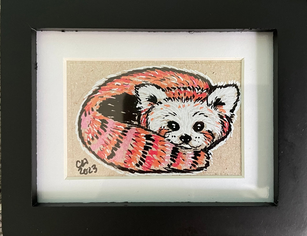 Red panda mini framed print