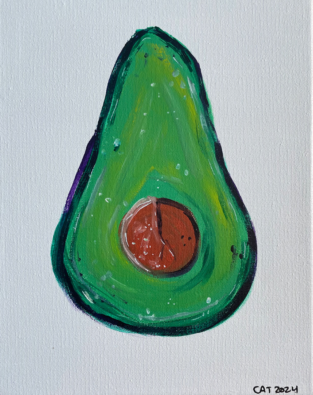 Small avocado painting