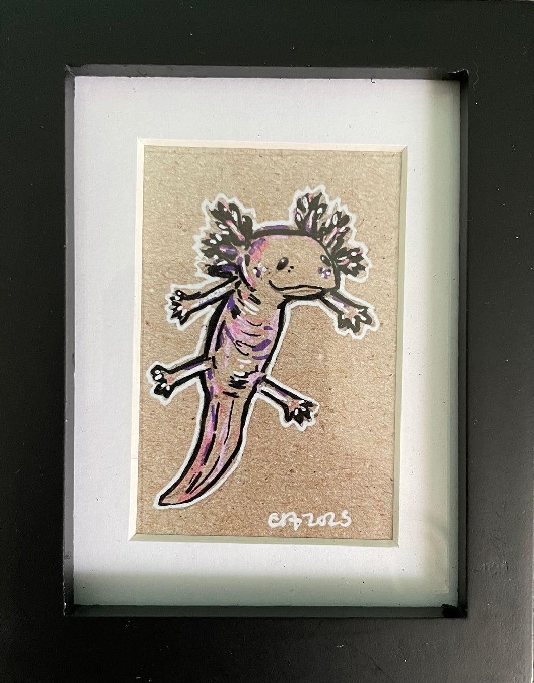Axolotl mini framed print #2