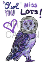 Load image into Gallery viewer, Space owl card!
