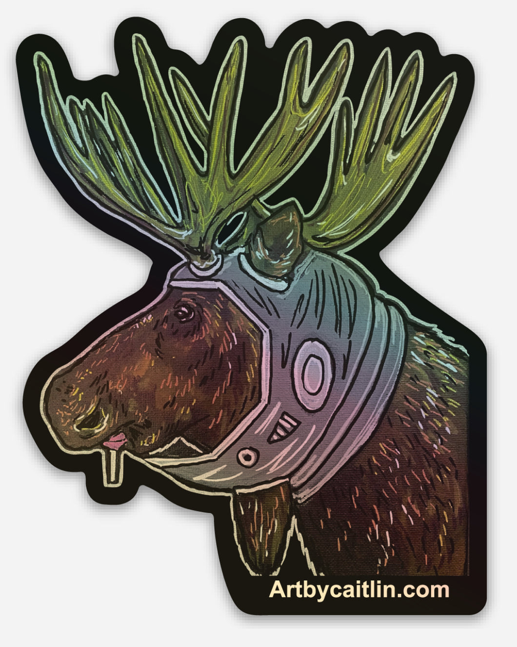 Space moose sticker