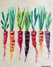 Load image into Gallery viewer, Carrots on wood (v)

