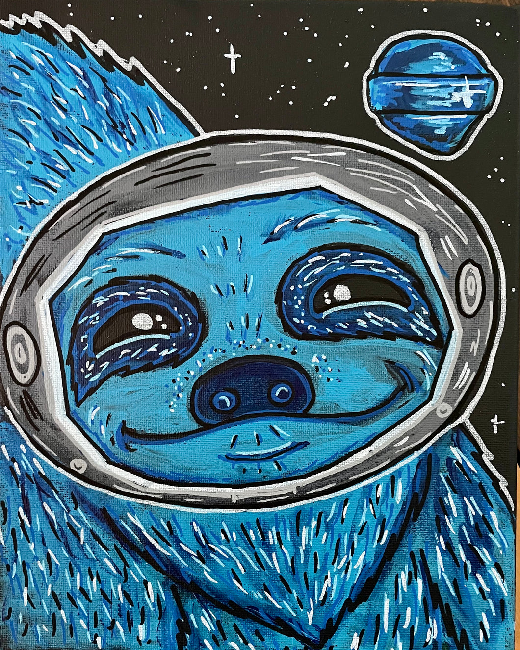 Blue space sloth