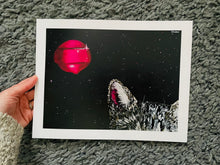 Load image into Gallery viewer, Sneaky Cat in Space Print
