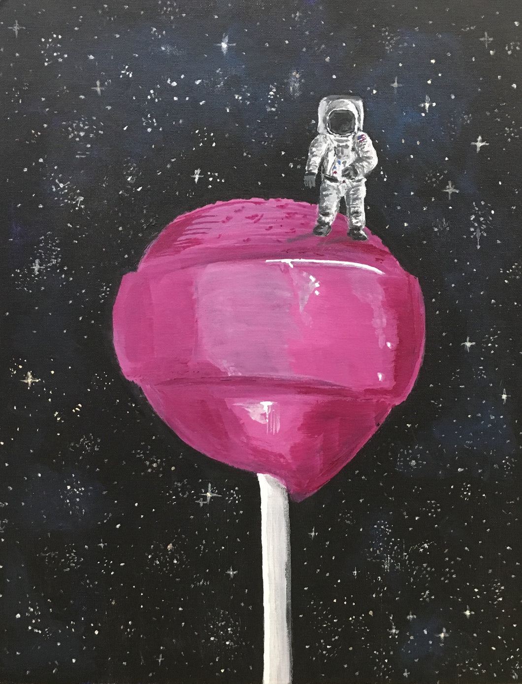 Pink Lollipop in Space print